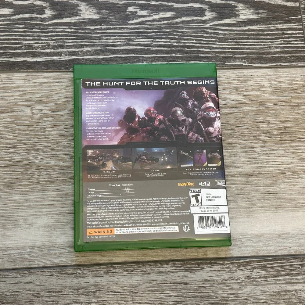 Halo 5 Guardians XBox One Microsoft Rated T Teen